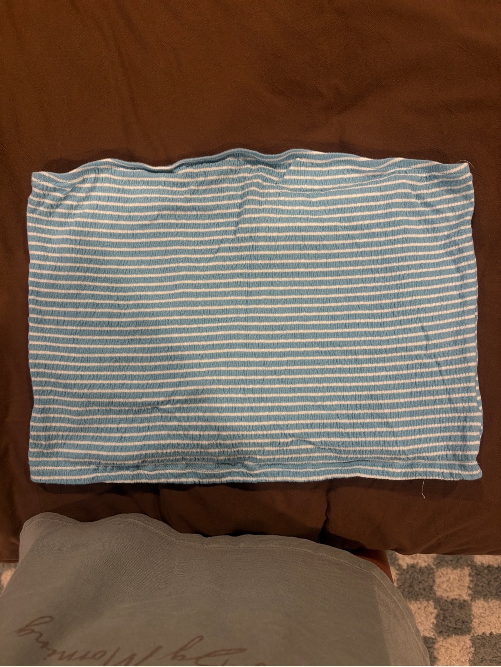 American Eagle Striped Blue and White Tube Top